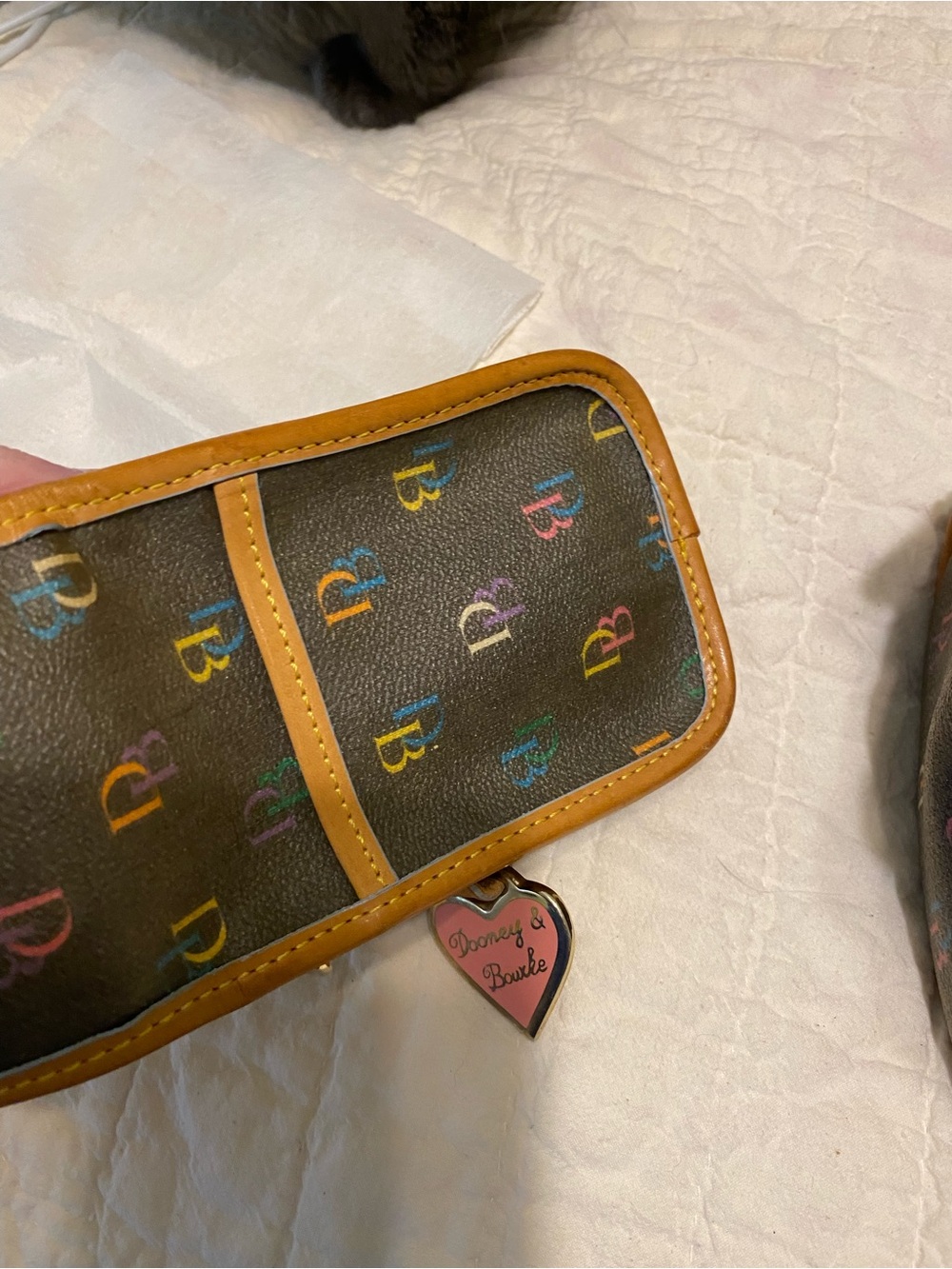 Dooney & Bourke Brown Multicolor Logo Barrel Duffle - Picture 6 of 6